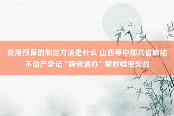 费用预算的制定方法是什么 山西等中部六省缔结不动产登记“跨省通办”攀附框架契约