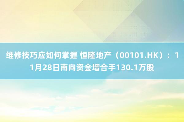 维修技巧应如何掌握 恒隆地产（00101.HK）：11月28日南向资金增合手130.1万股