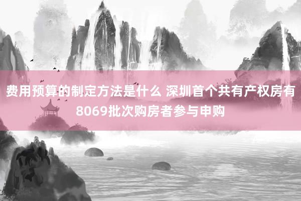 费用预算的制定方法是什么 深圳首个共有产权房有8069批次购房者参与申购