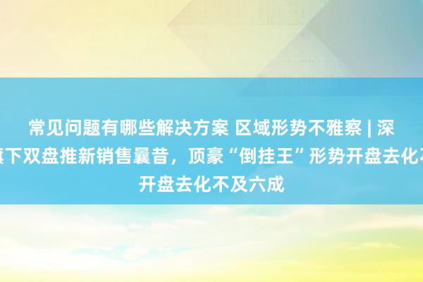 常见问题有哪些解决方案 区域形势不雅察 | 深业集团旗下双盘推新销售曩昔，顶豪“倒挂王”形势开盘去化不及六成