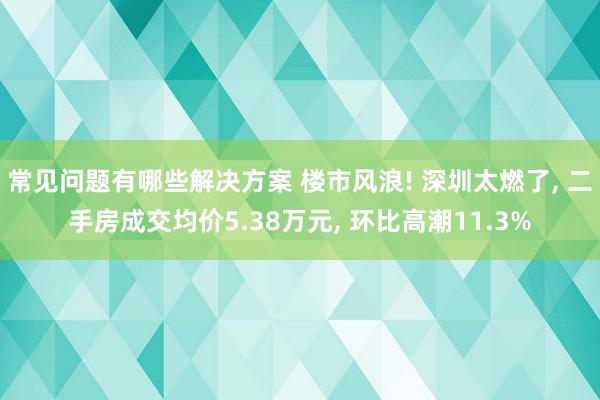 常见问题有哪些解决方案 楼市风浪! 深圳太燃了, 二手房成交均价5.38万元, 环比高潮11.3%