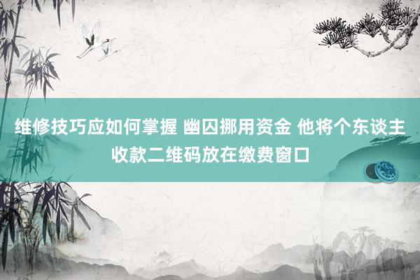 维修技巧应如何掌握 幽囚挪用资金 他将个东谈主收款二维码放在缴费窗口