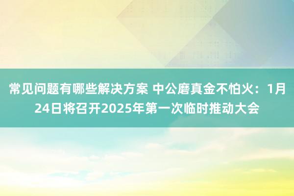 常见问题有哪些解决方案 中公磨真金不怕火：1月24日将召开2025年第一次临时推动大会