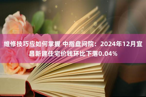 维修技巧应如何掌握 中指盘问院：2024年12月宜昌新建住宅价钱环比下落0.04%