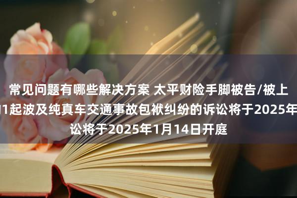 常见问题有哪些解决方案 太平财险手脚被告/被上诉东说念主的1起波及纯真车交通事故包袱纠纷的诉讼将于2025年1月14日开庭