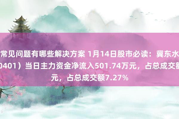 常见问题有哪些解决方案 1月14日股市必读：冀东水泥（000401）当日主力资金净流入501.74万元，占总成交额7.27%