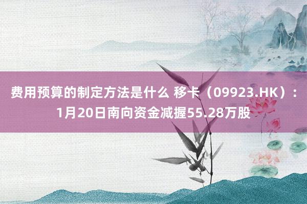 费用预算的制定方法是什么 移卡（09923.HK）：1月20日南向资金减握55.28万股