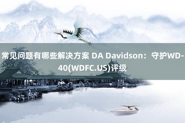 常见问题有哪些解决方案 DA Davidson：守护WD-40(WDFC.US)评级