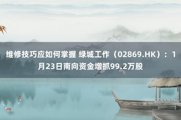 维修技巧应如何掌握 绿城工作（02869.HK）：1月23日南向资金增抓99.2万股