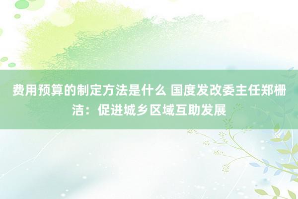 费用预算的制定方法是什么 国度发改委主任郑栅洁：促进城乡区域互助发展