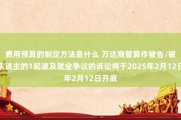 费用预算的制定方法是什么 万达商管算作被告/被上诉东谈主的1起波及就业争议的诉讼将于2025年2月12日开庭