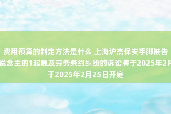 费用预算的制定方法是什么 上海沪杰保安手脚被告/被上诉东说念主的1起触及劳务条约纠纷的诉讼将于2025年2月25日开庭