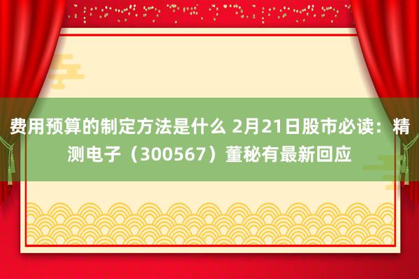 费用预算的制定方法是什么 2月21日股市必读：精测电子（300567）董秘有最新回应