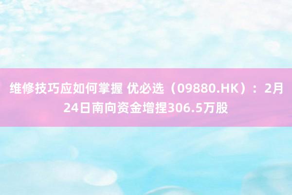 维修技巧应如何掌握 优必选（09880.HK）：2月24日南向资金增捏306.5万股