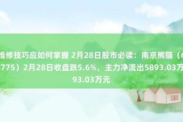 维修技巧应如何掌握 2月28日股市必读：南京熊猫（600775）2月28日收盘跌5.6%，主力净流出5893.03万元