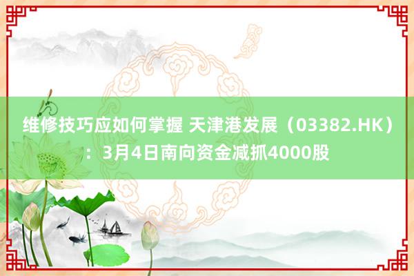 维修技巧应如何掌握 天津港发展（03382.HK）：3月4日南向资金减抓4000股