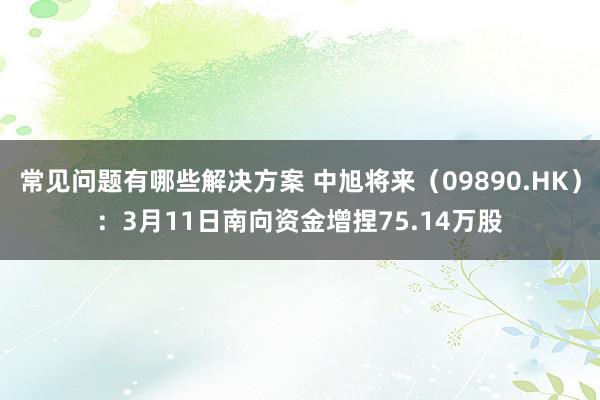 常见问题有哪些解决方案 中旭将来（09890.HK）：3月11日南向资金增捏75.14万股