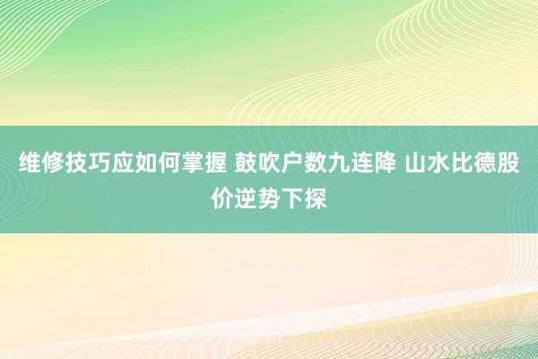 维修技巧应如何掌握 鼓吹户数九连降 山水比德股价逆势下探