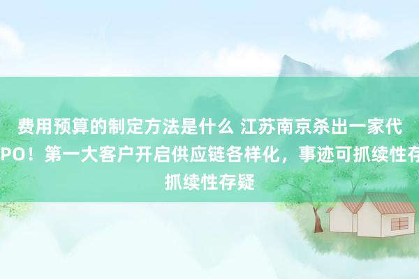 费用预算的制定方法是什么 江苏南京杀出一家代工IPO！第一大客户开启供应链各样化，事迹可抓续性存疑